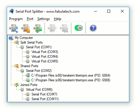 Screenshot of Serial Port Splitter
